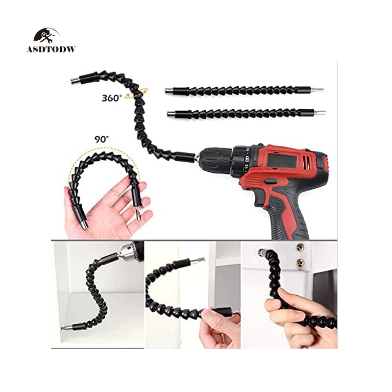 Flexible Drill Bit Extension Universal Socket Wrench Tool Set, 1/4 3/8 1/2 Universal Socket Adapter Screwdriver Bit Kit