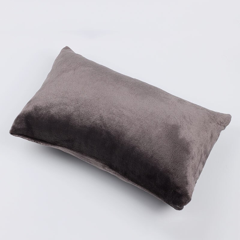 Petit oreiller avec taie d'oreiller doux et noyau complet, pour adulte, repose-sieste, petit oreiller de sommeil, envoyer un sac de rangement en: dark grey(fleece)