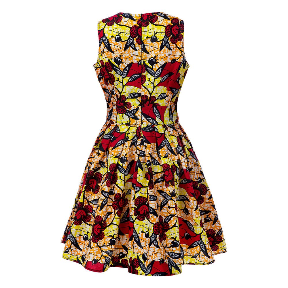 Africanos vestidos para las mujeres nueva cera Ankara vestido vestidos africano tradicional vestido africano ropa vestido sin mangas