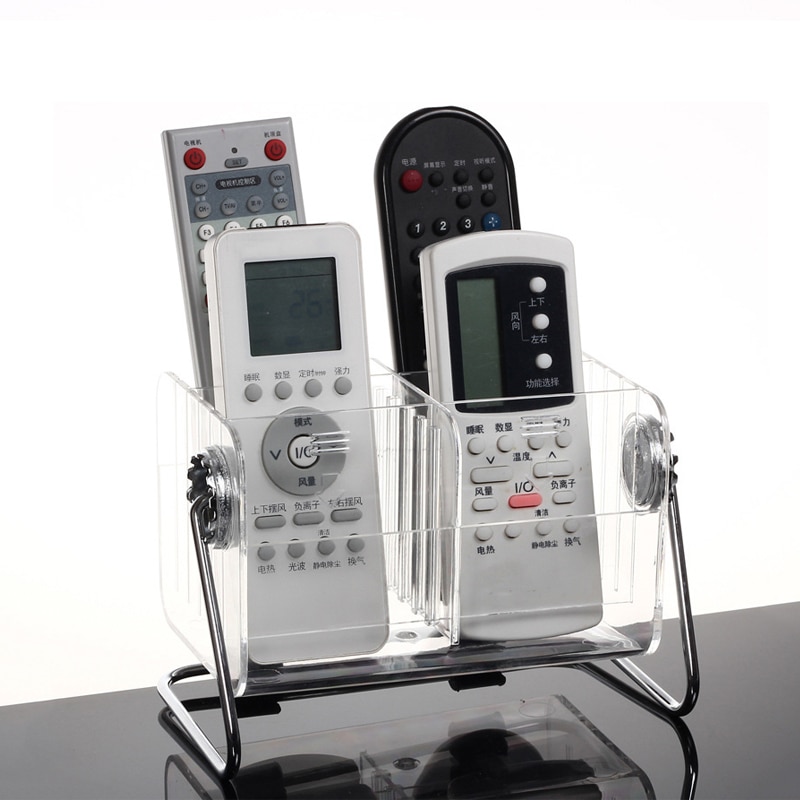 Acrylic Desktop Organizer Box For Rotary Remote Control Storage Case Clear Pen Holder Desk Finishing Holder Home Supply Decor