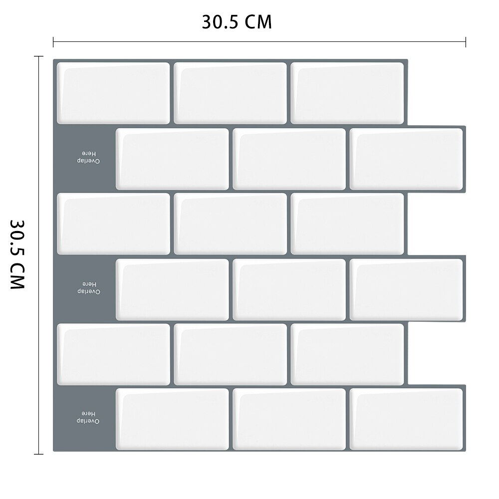 Kjøkken selvklebende mosaikk veggdekal t-bane skrell og stikk backsplash vinyl fliser klistremerker: Msow -w53