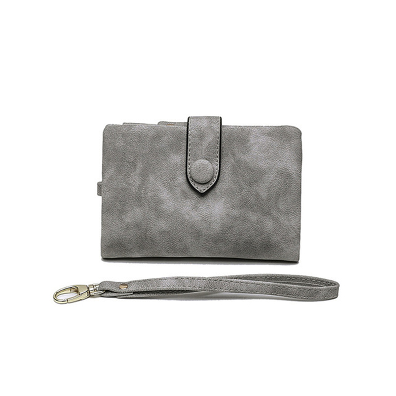 Wallet Bag For Women Female Leather Wallet Matte Short Cartera Mujer Cute Tri-fold Multi-card Lady Phone Purse: Brown
