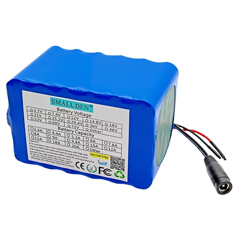 14.8V 18Ah battery pack 18650 lithium-ion 4s6p 18000mAh ultra large capacity rechargeable battery, 20A with BMS power supply