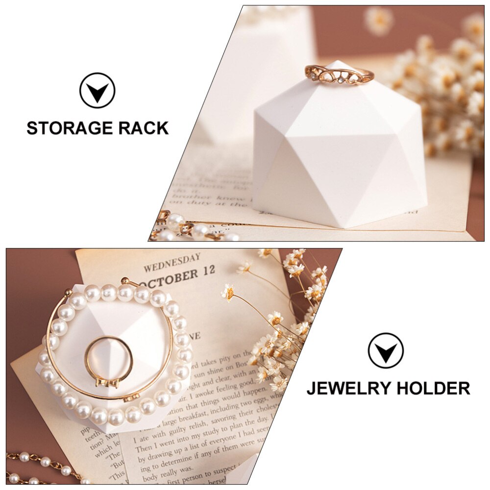 1Pc Polyhedral Sieraden Rack Opslag Houder Decoratieve Sieraden Charm Rack (Wit)