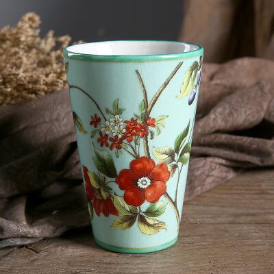 Chinese Flower and Bird Art Ceramics Soap Dispenser Jewelry Box Soap Dish Toothbrush Holder Gargle Cup Bathroom Accessories Set: Gargle Cup