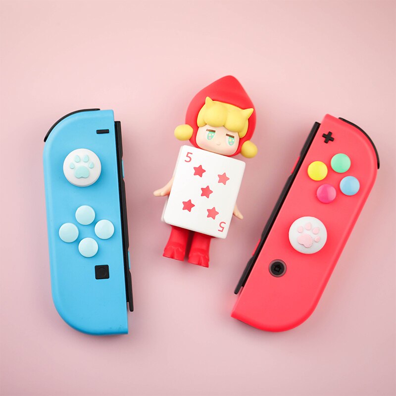 ABXY-Botón de Joystick para Nintendo Switch, pegatina de agarre de pulgar, cubierta protectora, funda colorida de la piel del controlador