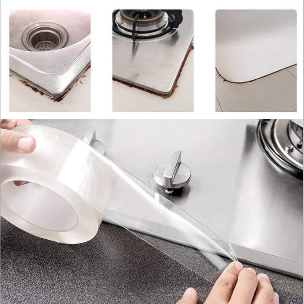 Gennemsigtig akryl vandtæt meldug-selvklæbende tape køkkenvask køkkenudstyr redskaber køkkenredskaber  c1213