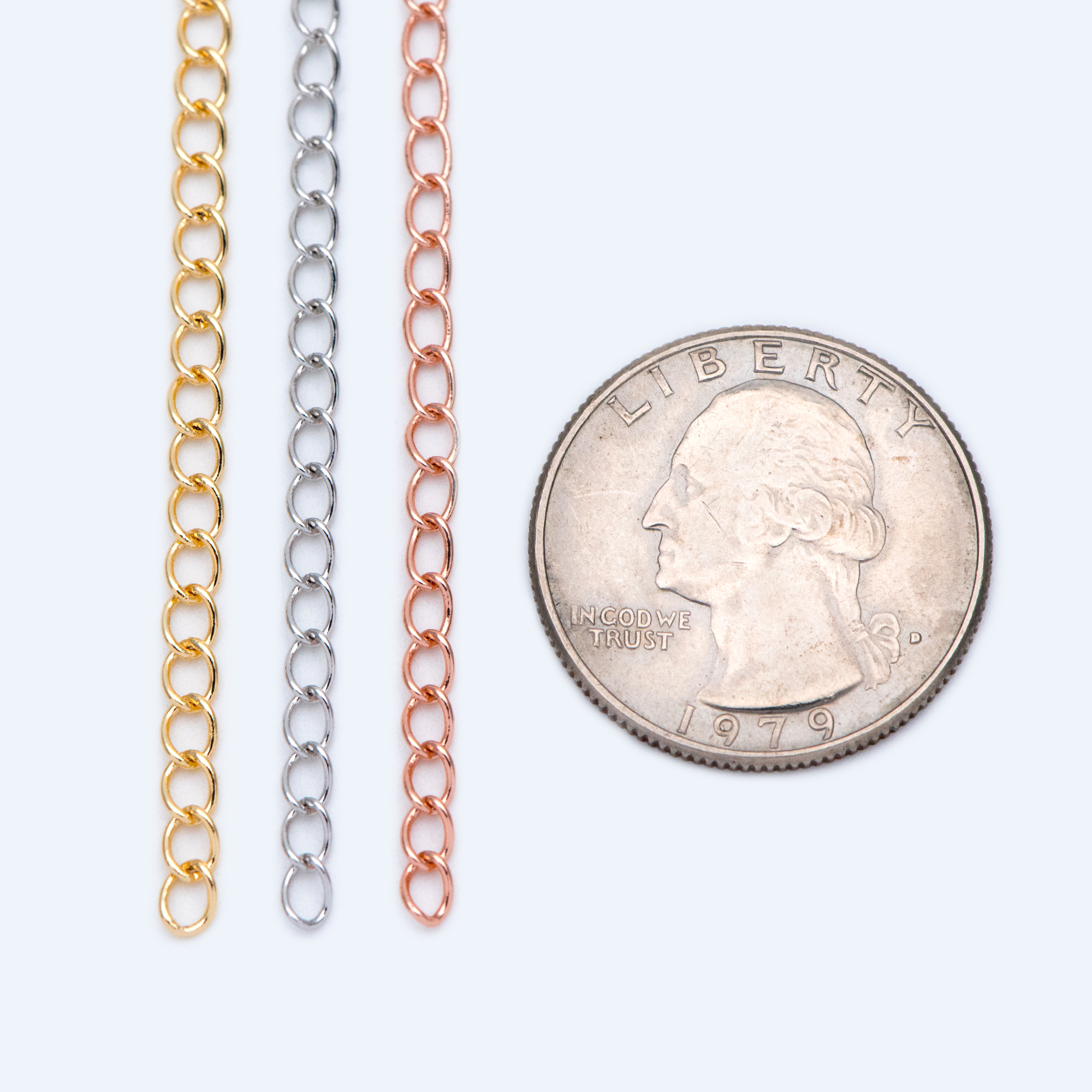 Gouden/zilveren/roségouden schakelketting, echt gouden/gerhodineerde messing ketting, doe-het-zelf sieradenonderdelen (lk -175))