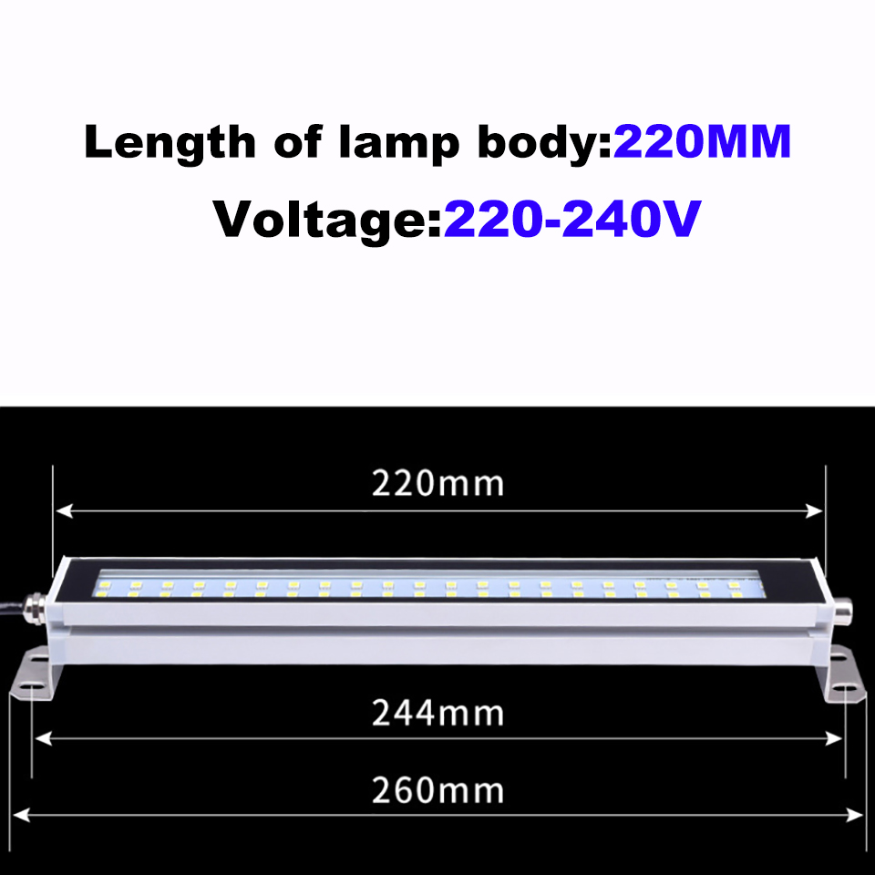 24V 220V LED Milling CNC Machine Tool Lights Waterproof Oil-proof Explosion-proof Workshop Surface Mounted Wall Working Lamp: 220-240V 220MM