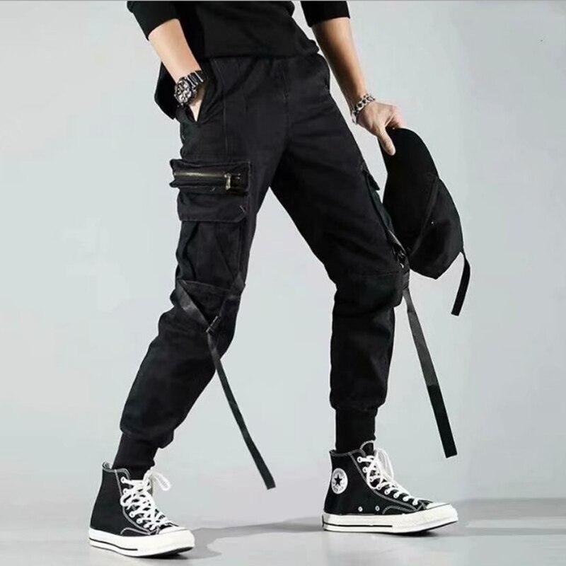 Pantalones Cargo informales para hombre, ropa deportiva masculina con múltiples bolsillos, de estilo Hip Hop, pantalones de lápiz Harem
