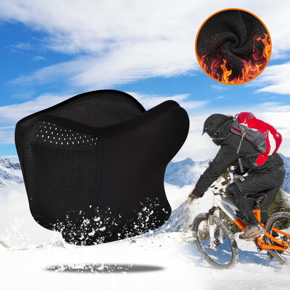 Winter Fleece Motorrijden Half Gezichtsmasker Windprood Coldproof Winter Warmer Gezichtsmasker Motorfiets Moto Bivakmuts Gezicht Shield