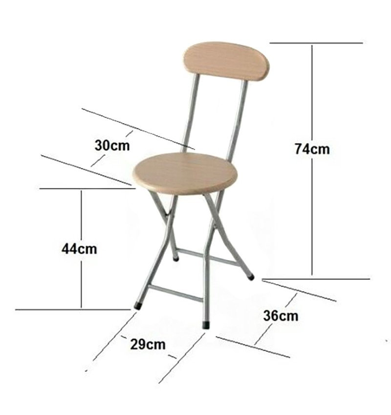 Starley Opvouwbare Metalen En Houten Stoel Met Rugleuning, 74X35X30 Cm Houten Kruk, Voor Keuken, Tuin, Woonkamer, Bar