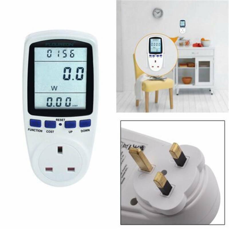 Digital Wattmeter LCD Energy Monitor Power Meter AC 230V Electric Test Energy Meter Measuring Outlet Power Analyzer