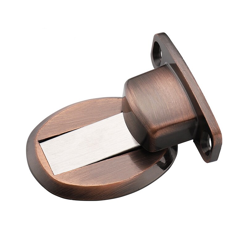 Powerful Magnetic Door Stopper Doorstop Wall Floor Mount Stainless Steel Safety Door Holder Stopper Home Hardware: square 2 red