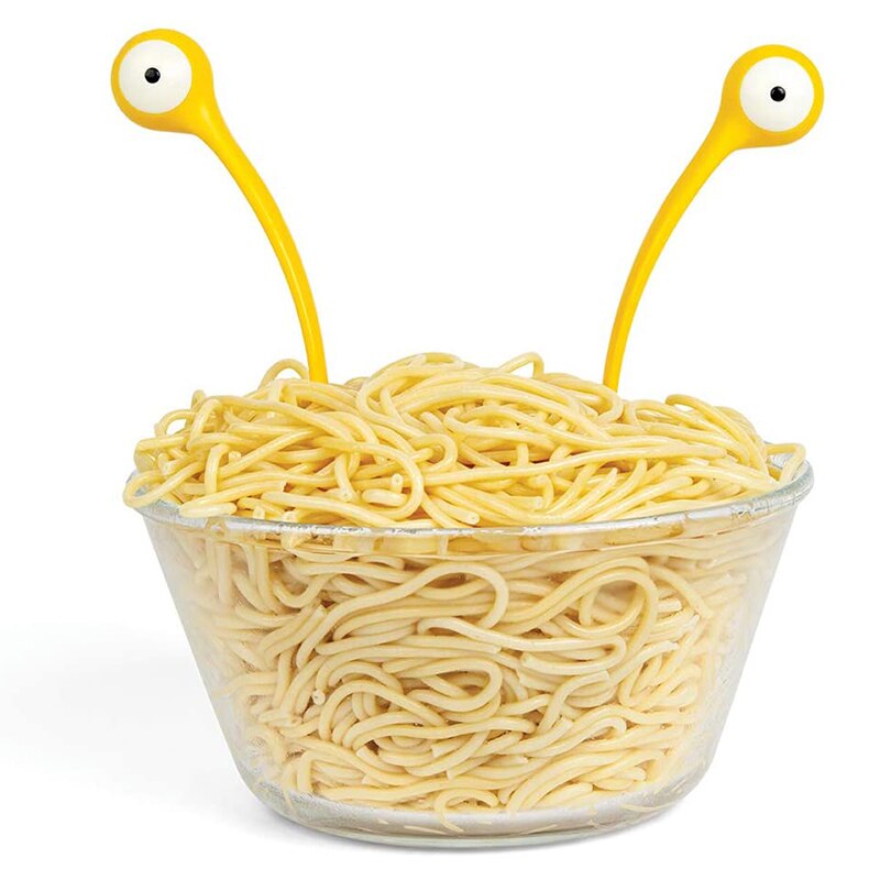 2 stk lille monster spaghetti noodle dørslag sød blanding nudelsuppe ske sæt mad pasta køkken køkkenredskab med blødt greb