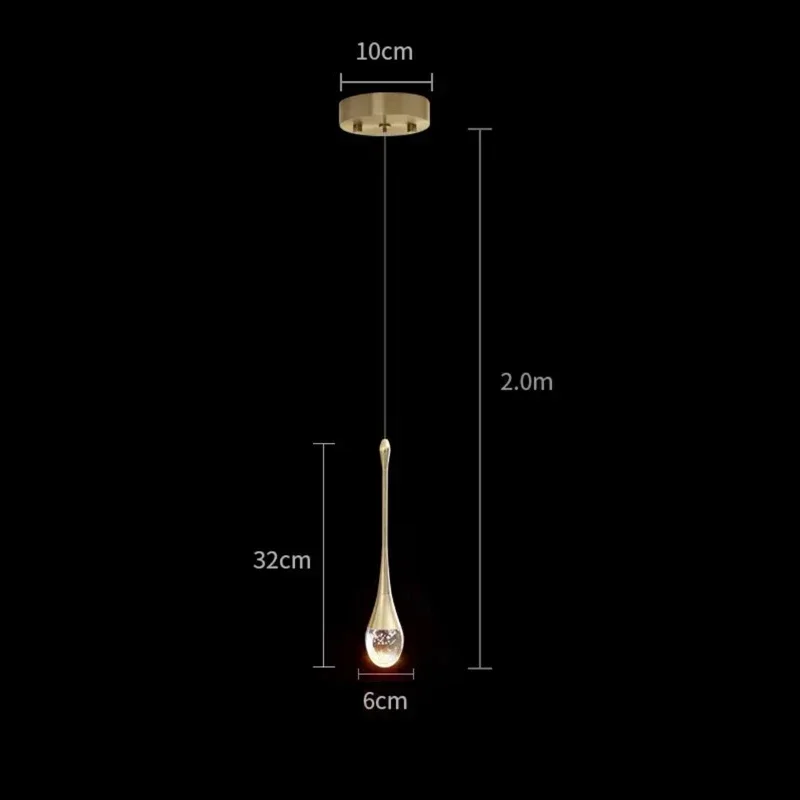 Goutte d'eau plafond lustre bulle cristal suspension lampe salle à manger décor chambre lampe Bar café Led lumières maison suspension: 21-30W / Black