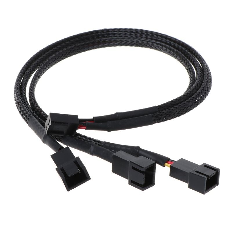 12V 12V 30CM 3Pin Fan PWM 1 to 3 Way Power Supply Extension Cable Y Splitter Port Multiplier PC Computer Cooling 22AWG Wire