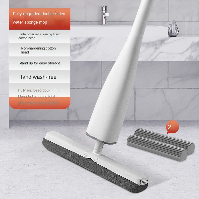 Spons Mop Hand Wassen Gratis Huishouden Absorberend Rubber Katoen Mop Wc Vouwen Squeeze Water Met Zijn Eigen Reinigingsmiddel Mop: Default Title