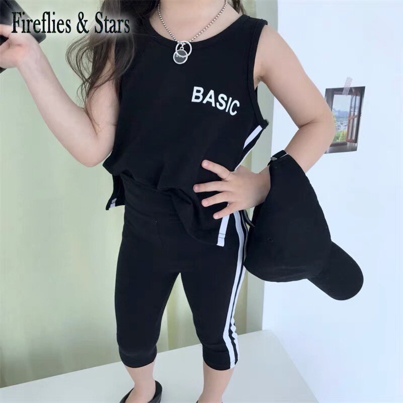 Leggings d'été pour filles, Mini Leggings pour enfants, longueur aux genoux, vêtements de sport très extensibles, rayures latérales, de 2 à 6 ans: 90 (2T)