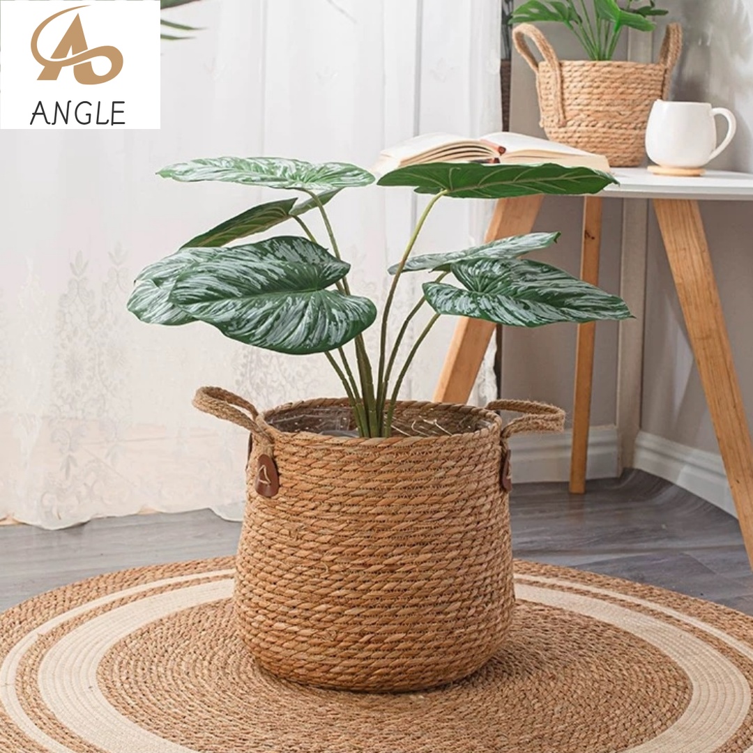 Cesta de macetero de mimbre Natural, maceta para el hogar, jardín, cesta de mimbre, cesta de flores de paja de 20/25/30CM