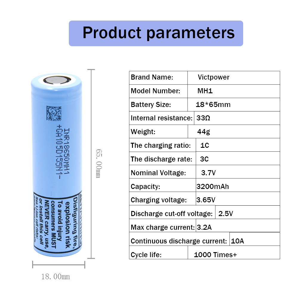 Batteria ricaricabile DMEGC 26E NCM di grado A + migliore qualità INR18650 3.7V 2600mAh batterie agli ioni di litio cilindriche agli ioni di litio per: Cachi