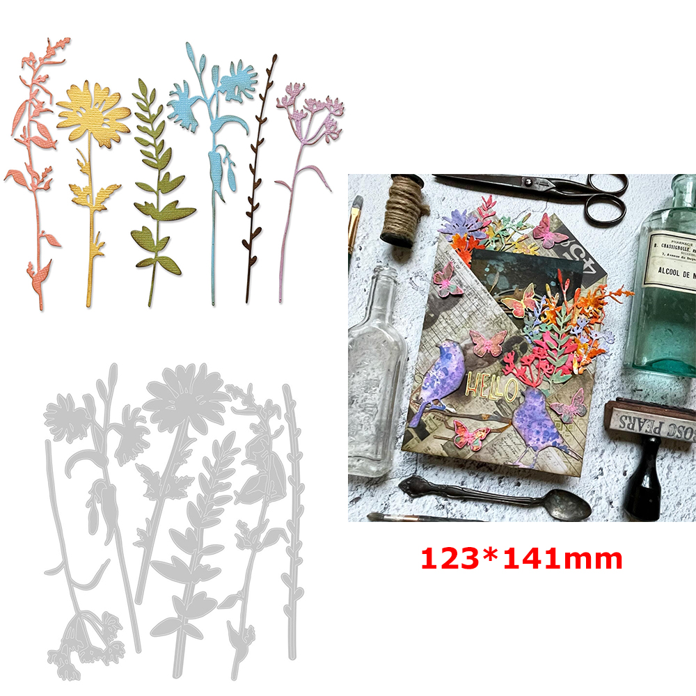 Forårsblomster kantkrans skæreskabeloner påskeæg kaniner sommerfugl fugl mønster form kniv til gør-det-selv shaker kort kreativ fremstilling: Mørk khaki