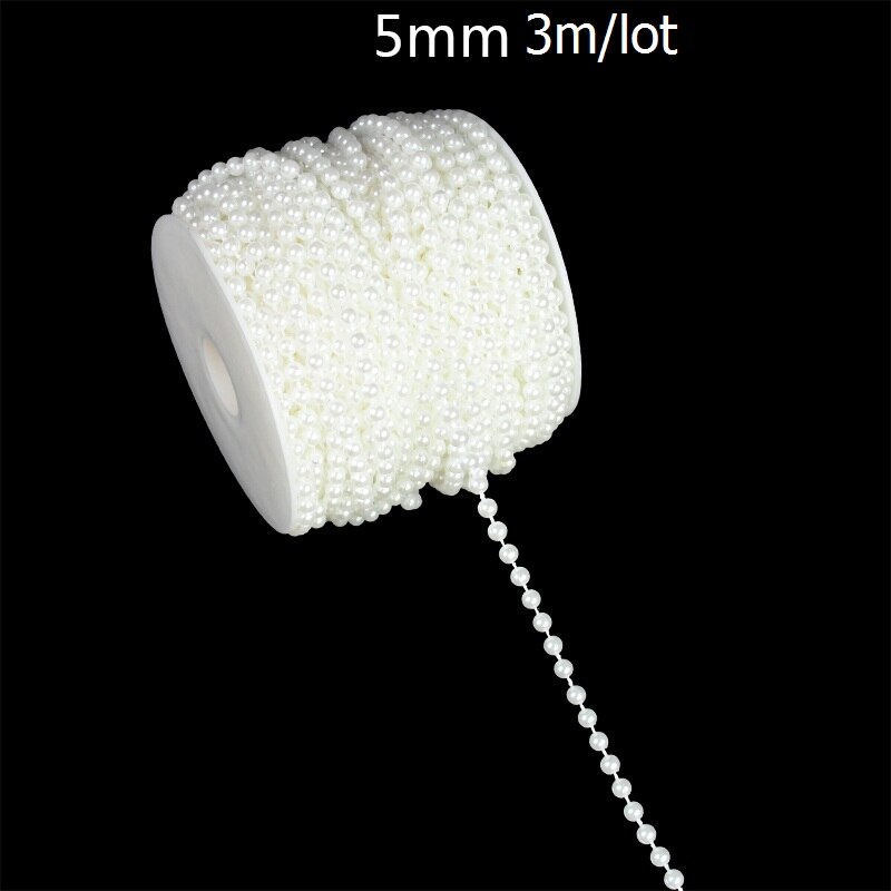 3M 4-10mm Garment Beads Chain Artificial Pearl String Line Handmade Accessories for DIY Wedding Decoration Imitation Pearl Beads: B02-5mm