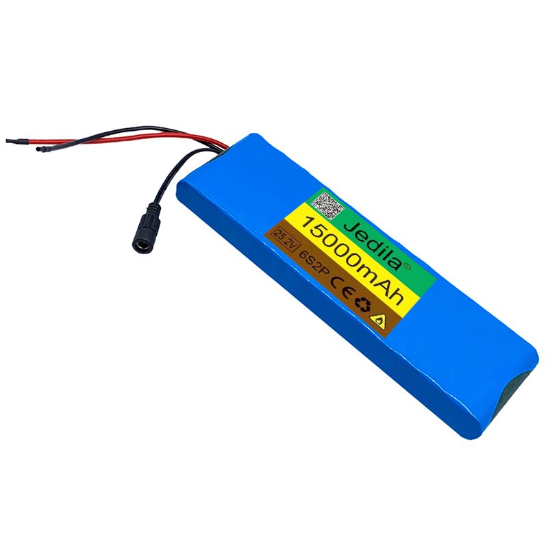 24V 15000mAh 6S 2P 18650 Lithium-Akku 25,2 V 15000mAh Mit BMS Für Elektrische Fahrrad Moped + 2A Batterien Ladegerät