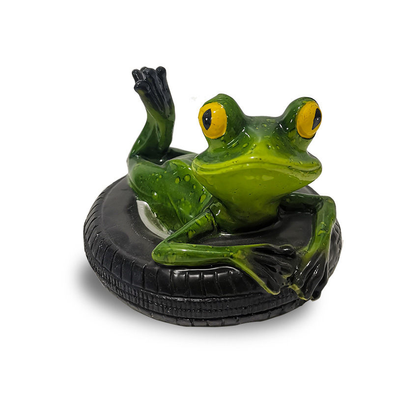 Statue de radeau flottant en résine de bambou, Statue de grenouille, Sculpture de canard, décoration d&#39;étang de jardin, maison, ornement de bureau: 1