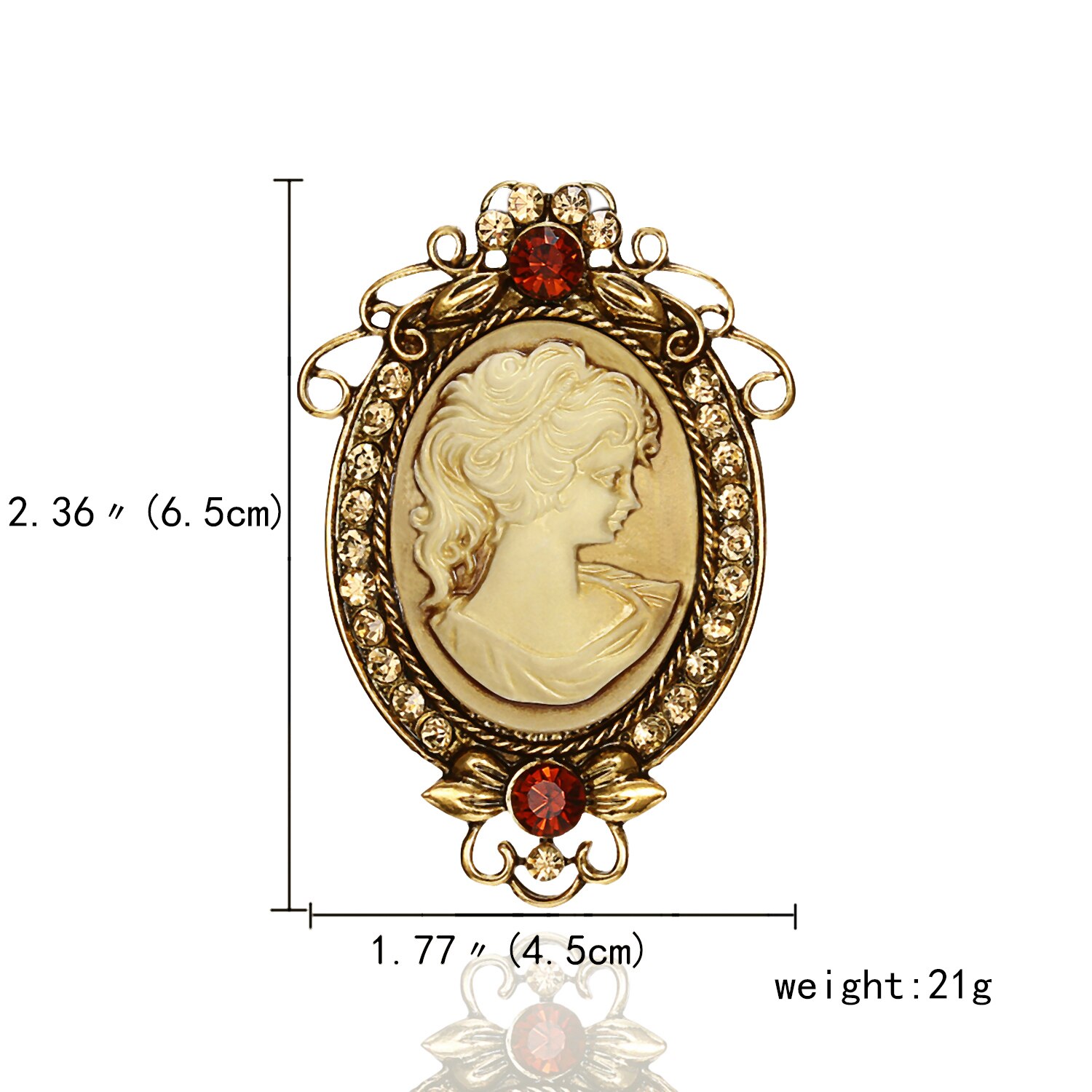 Rinhoo kristall cameo skönhet huvud vintage brosch nålar kvinnor vacker dam flicka figur kavajslag märke kontor tillfällig bröllop smycken: 5