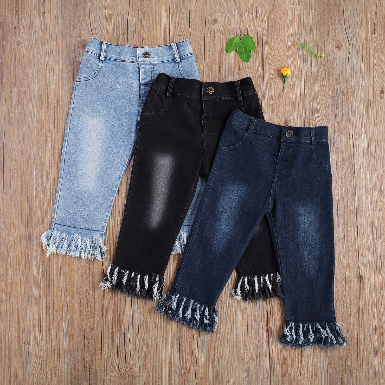 Meisje Broek, Comfortabele Elastische Omzoomd Jeans Kinderen Broek Voor Verjaardagsfeestje Fotografie