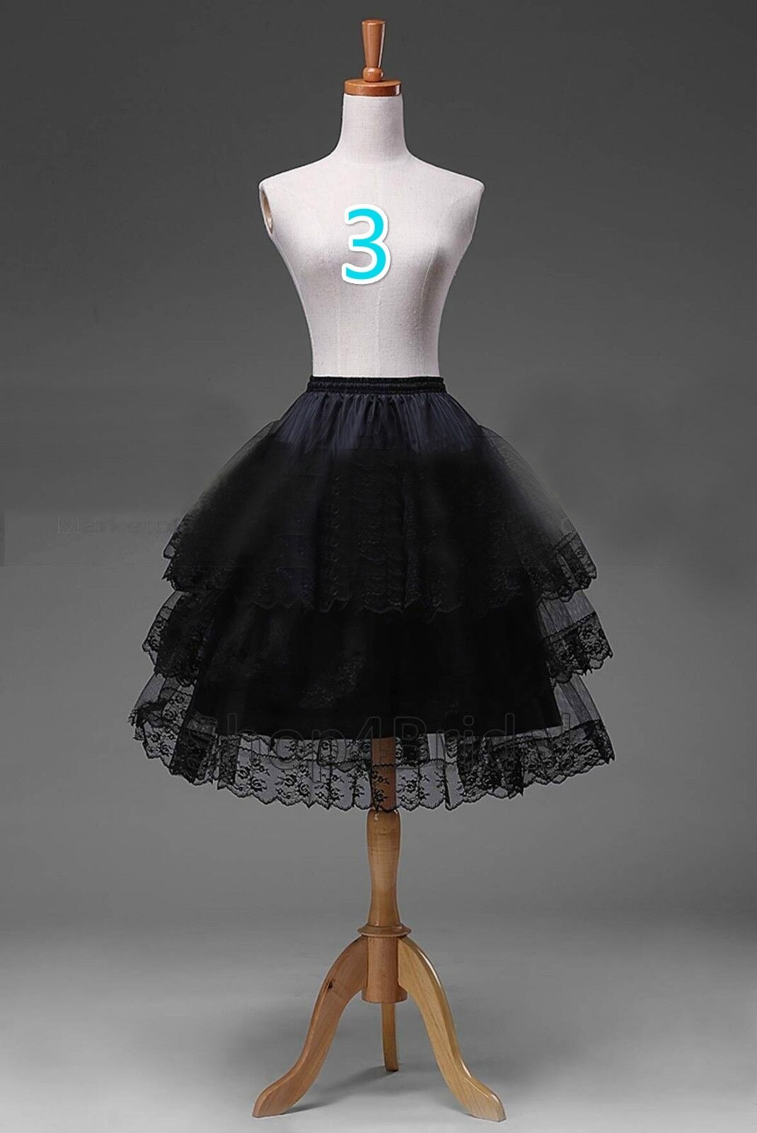 Schwarze Braut Petticoat Krinoline Unterrock Band/Hoopless/Meerjungfrau/Fishtail: 3