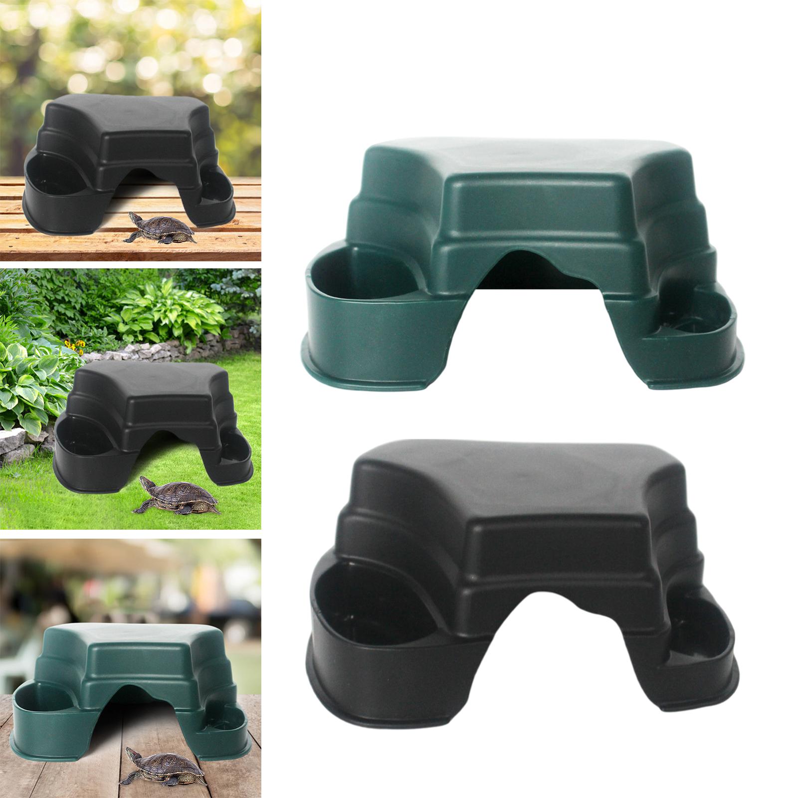 Plastic Reptile Hideout Cave Box with 2 Sinks Easy Clean House Ornament Hiding for Snake Small Snake Tortoise Chameleons Gecko