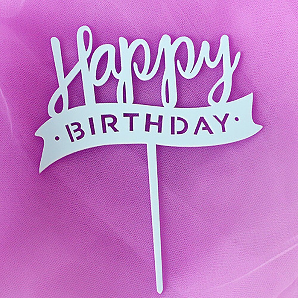 Happy Birthday Cake Topper Acrylic Gold Mirror Cupcake Topper for Kids Birthday Party Cake Baby Shower Decorations: 6