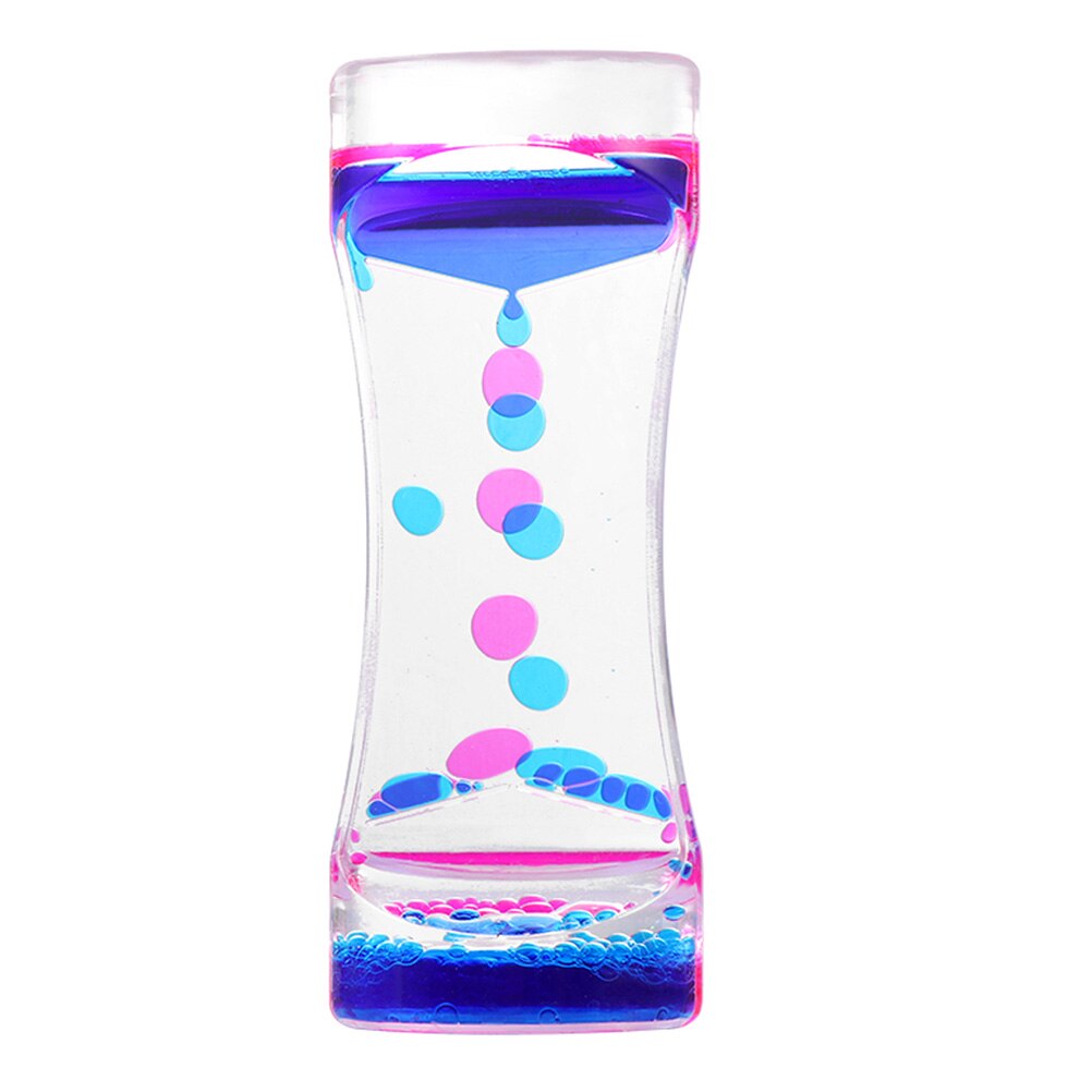 Sablier à bulles , Action liquide, minuterie, décoration de bureau, artisanat d&#39;art pour la maison: Blue Pink
