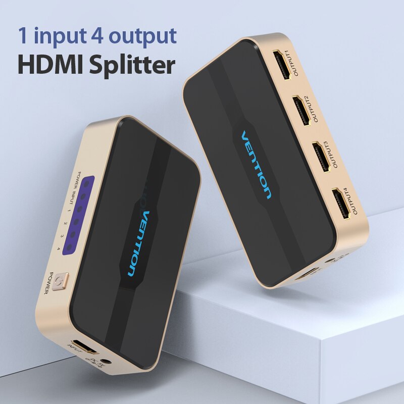 Vention HDMI Splitter 1x4 / 1x2 - 4K HDMI Switcher - 1 Input 4 Output - For PS4/3, Xbox, HDTV