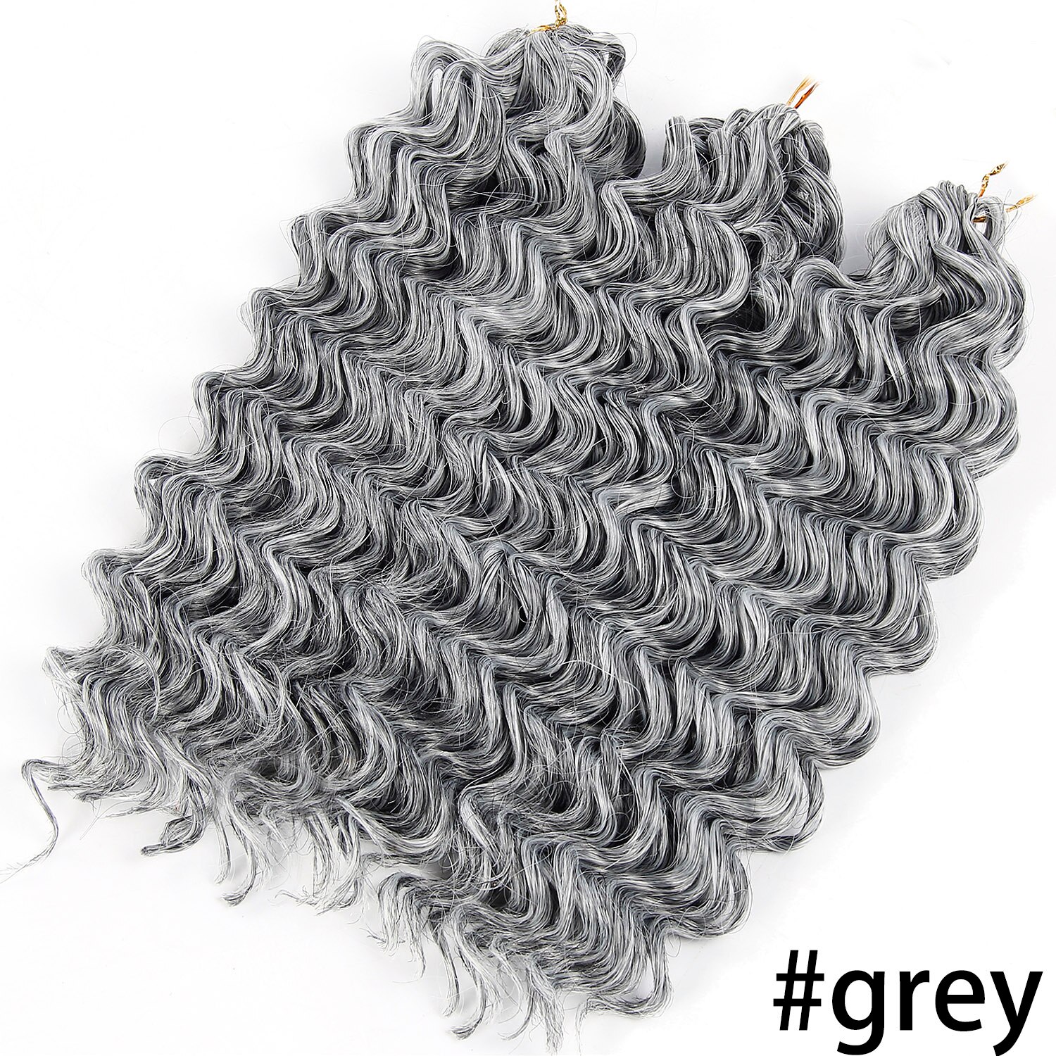 Ombre Braiding Hair Synthetic Hair Braids Extensions 3pieces/pack 10'' Freetress Deep Wave Crochet Hair Braid Afro Hair Braids: #Grey