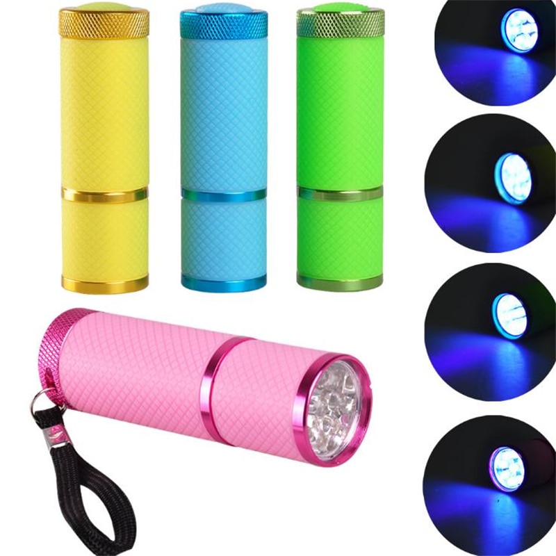 Mini máquina de fototerapia portátil de 9led, lámpara ultravioleta UV, linterna, secador de uñas rápido, herramienta tostada
