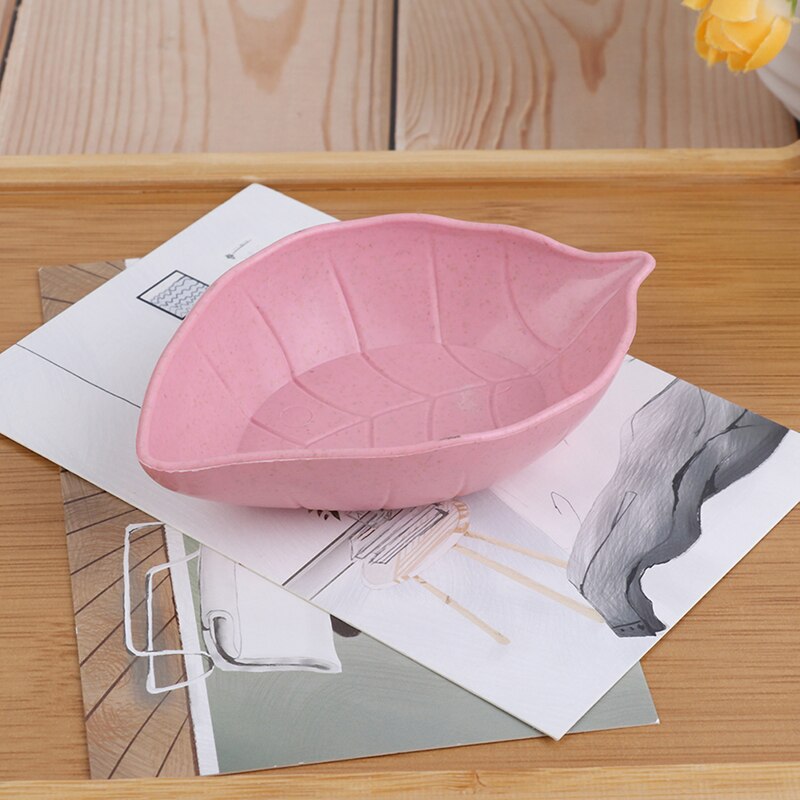 Blader tallerken baby kid bolle hvete halm soyasaus tallerken ris bolle tallerken servise matbeholder forrett tallerkener: Rød