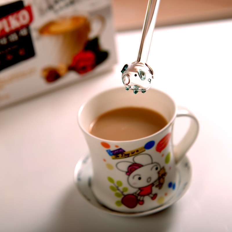 3pcs/lot Glass Straws Pig Glass Straw Lovely Drink Like Fish Handmade Glass Straw Pipette Pig Drinking Straws