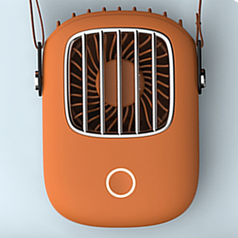 Xiaomi ventilador portátil para colgar en el cuello Mini ventilador de refrigeración de aire de bolsillo Cordón de viaje de verano al aire libre ventilador recargable USB refrigerador manos libres: Naranja