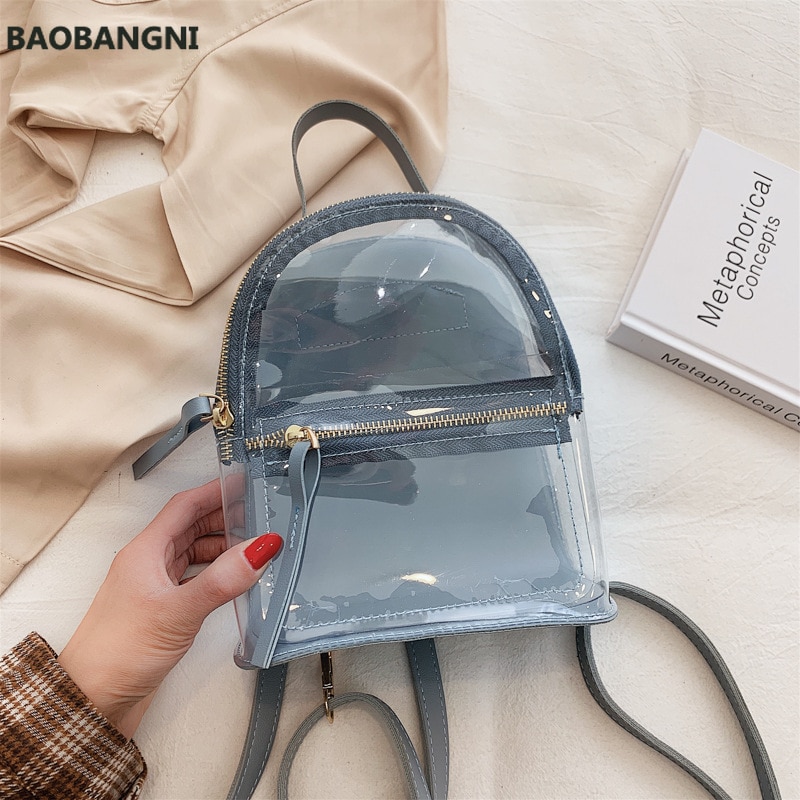 Novo transparente mochila feminina casual moda de alta qualidade feminina mochila clara saco de escola para adolescente saco de viagem