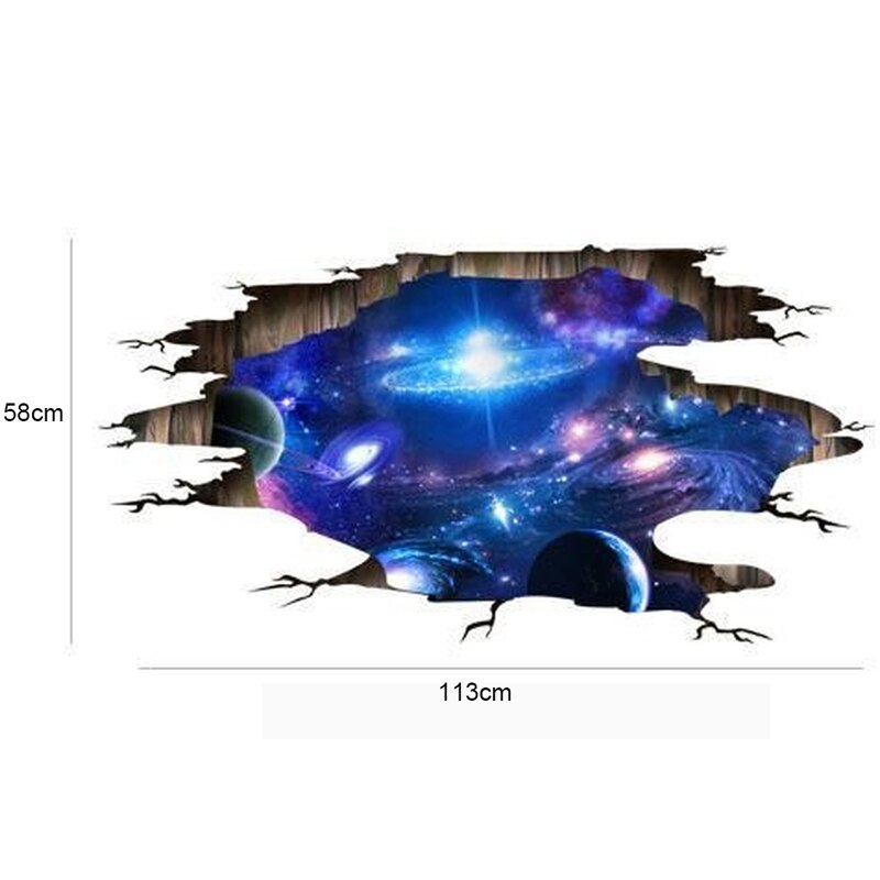 Pegatina 3D de galaxia pegatina de cielo estrellado para pared suelo pasillo dormitorio fondo calcomanías de pintura decorativa papel tapiz pegatina de PVC