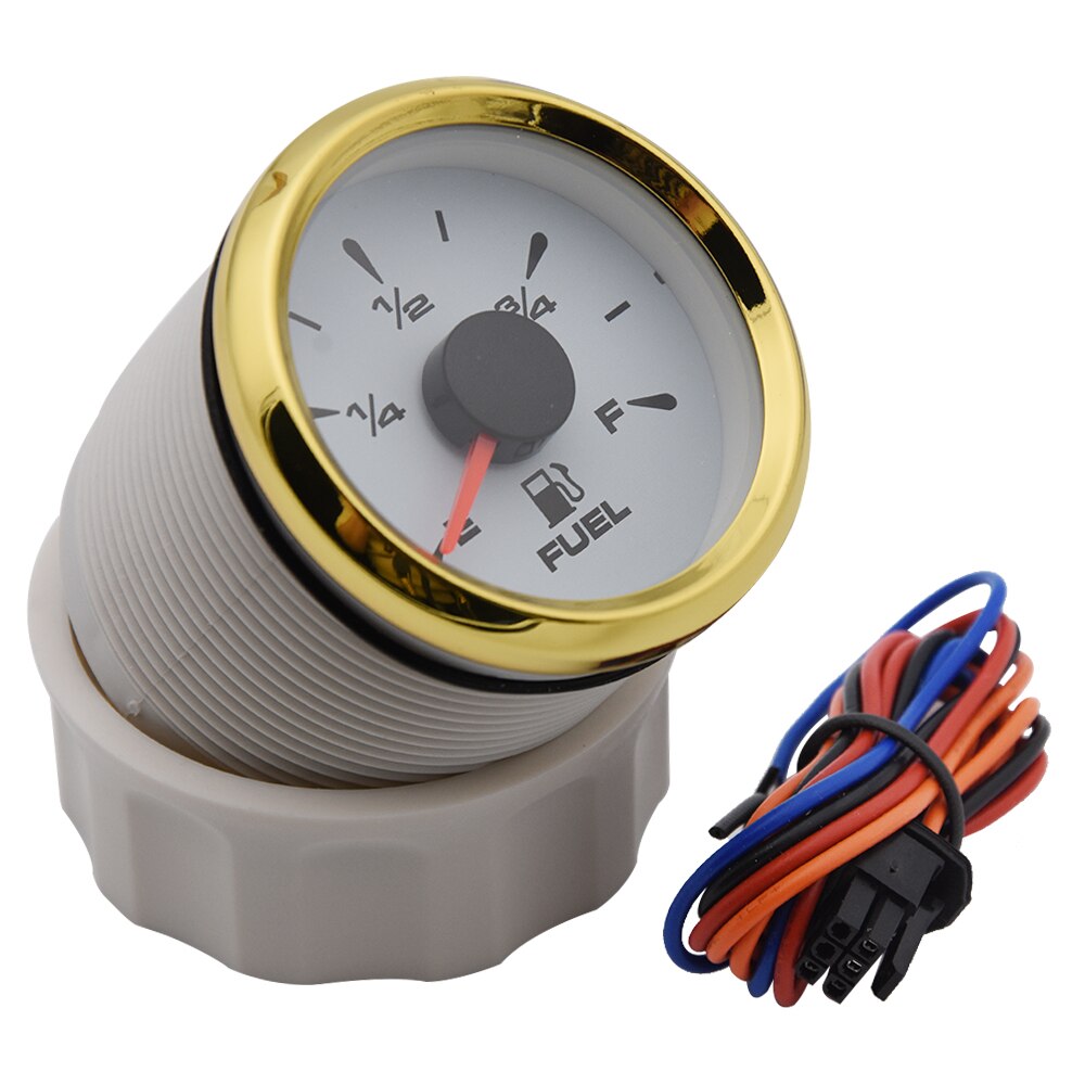 Medidores de nivel de combustible, indicador Digital automático de 52mm, indicador de nivel de combustible para barco, yate marino, embellecedor de tanque, impermeable: white gold