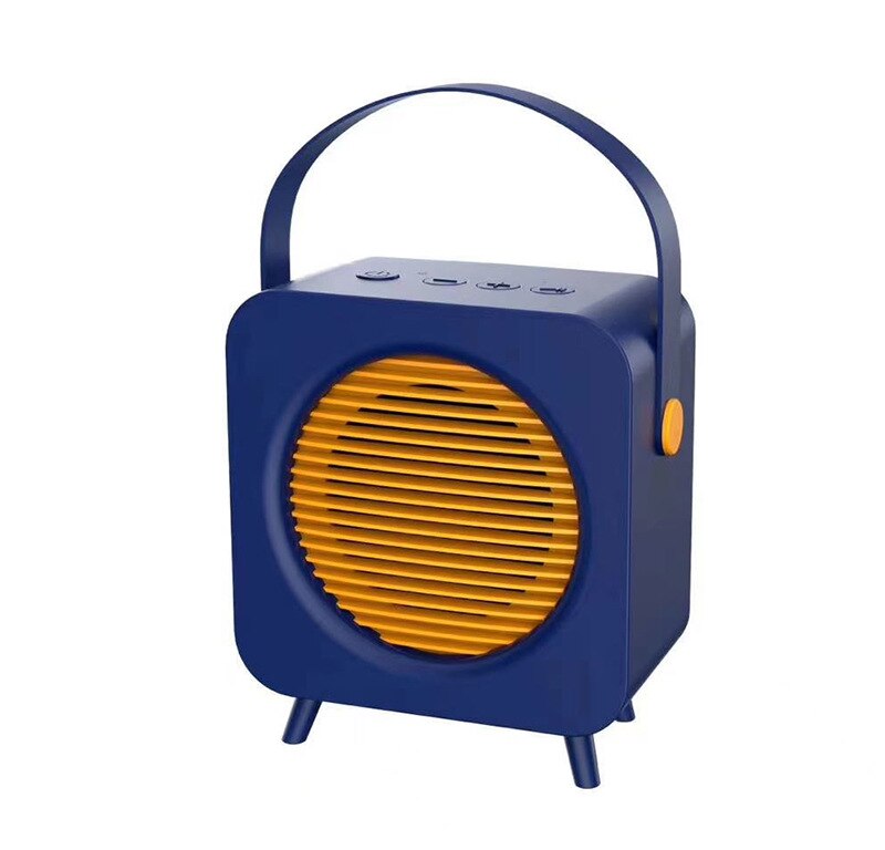 Simple Stylish Portable Speaker Retro Bluetooth Audio Small Portable Car Home Subwoofer Portable Bluetooth Speaker: Blue