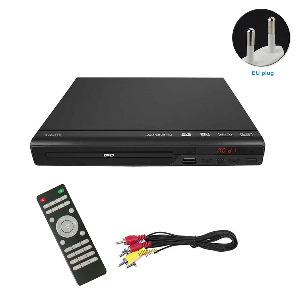 Audio Home 5,1 sonido envolvente 720P reproductor de DVD películas para TV entretenimiento multimedia con Cable AV vídeo música USB Compatible: EU