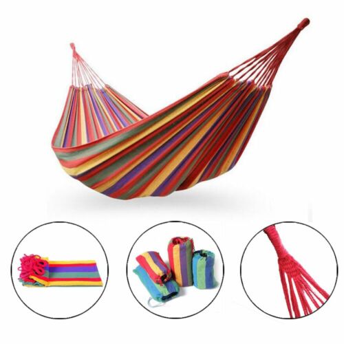 Outdoor Leisure collapsible canvas Hammocks Ultralight Camping Hammock with Backpack Hanging Hammock Portable Cotton Rope