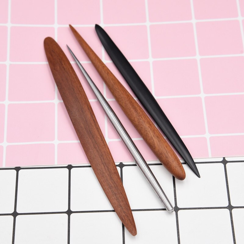 Palo para esculpir arcilla Redwood, herramienta de varilla de acero, aguja de arcilla polimérica, herramientas de tallado y modelado de madera, suministros para manualidades de bricolaje en relieve