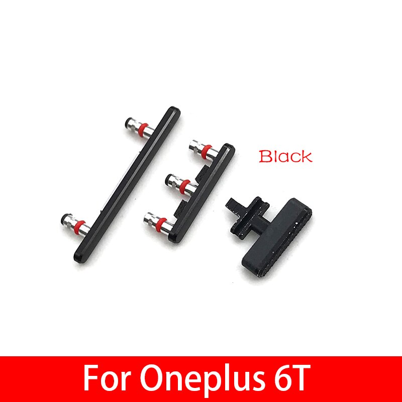 側のボリュームボタン + 電源オン/オフ Buttton キーセット交換部品 Oneplus 2 3 6T 7 プロ: For Oneplus 6T Black