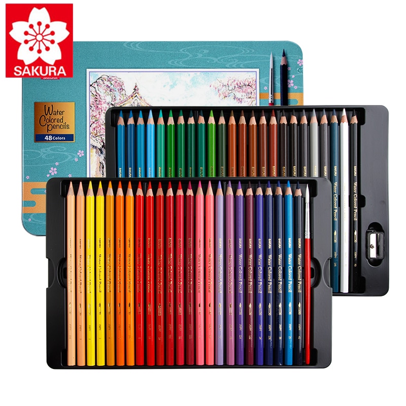 Japan Sakura 24/36/48 color water-soluble color pe... – Vicedeal